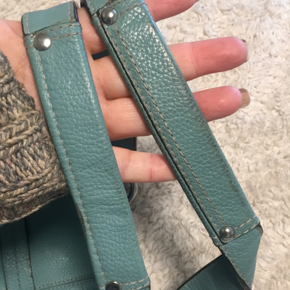 RARE Teal "Penelope" Pebbled Leather Tote - Picture 13 of 14